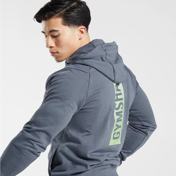 Gymshark Other - Gymshark ‘Bold’ Hoodie in Evening Blue with teal Vertical Logo. NWOT